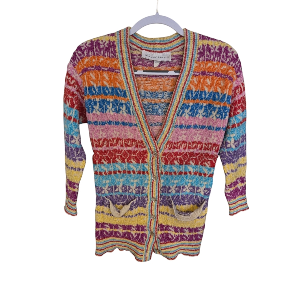 Brenda French Colorful Cardigan Vintage